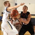 Springdale High sophomore Tony Dennis, right, shoots around Shilloh Christian sophomore Taylor Thomp...