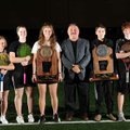 Members of the Bentonville High tennis team, from left, Oksana Hillyer, Amy Anderson, Kendall Kraus,...