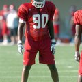 Arkansas tight end Colton Nash at practice in August