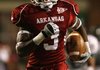 Arkansas' Joe Adams runs after the catch for a touchdown against Eastern Michigan Saturday, October 31, 2009 at Reynolds Razorback Stadium in Fayetteville.