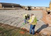 Washington County workers construct the pad for a planned training facility for the Washington County Sheriff’s Office on Dec. 17, north of the Washington County Detention Center in Fayetteville.