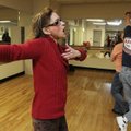 Millie Sanabria-Terry teaches ballroom dancing Sunday during the weekly M and M Dance Class at the J...