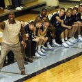 Springdale Har-Ber boys basketball coach Eric Burnett shouts defensive instructions to his team Wedn...
