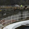 Employees of Branco Enterprises Inc. work on Phase 1 of a new wastewater treatment plant in Siloam S...