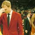 Arkansas Coach John Pelphrey heads back to the locker room following the Razorbacks' 96-85 loss to N...