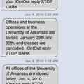 The University of Arkansas apologized Tuesday for sending an erroneous message via their RazALERT sy...