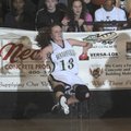 Bentonville’s Stephanie Maxwell tries to pass as she slips out of bounds Dec. 31 during the finals o...