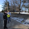 Ryan Black, a junior at the University of Arkansas from St. Louis, left, and his friend, Ben Peterso...