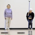 SHUFFLEBOARD SCENE
Elizabeth Letsch, right, reacts to her shot Tuesday while playing a game of shuf...