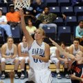 Springdale Har-Ber senior Halee Castleman shoots in front of the Rogers Heritage defense during the ...