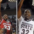 Arkansas' Marshawn Powell, left, and his 25 points weren't enough to top Mississippi State and Jarvi...