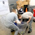 Old High Middle School sixth-graders Hayden Graham, from left, Andrew Bertschy and Trysten Burkett p...