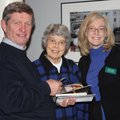 Stan and DiAnn Fure, from left, and Tracy Cude enjoy the “Heroes of Horticulture” opening reception....