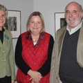 Crystal Bridges Chief Curator Chris Crosman, from right, his wife, Janet, and Carla Weber welcome gu...