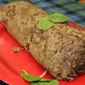 Haggis is a Scottish dish made primarily of liver, kidney, heart and toasted oats. This haggis was m...