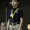 Juan Pedraza, 9, from Shiloh Christian School in Springdale, spells a word on Tuesday during the Was...