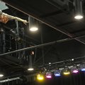 Jonathan Meyer, a crew member at the Walton Arts Center in Fayetteville, adjusts lights Thursday whi...