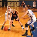 Fayetteville Woodland’s Paige Hutchins, left, steals the ball from Rogers Heritage freshman Ellen Lu...