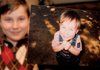 Ten-year-old Landon King holds out a photo of himself taken a few months after his arrival in the United States. Landon, who was born in Russia, was adopted by Dr. Shelly Baldwin. 