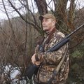 Rogers hunter Ben Lipscomb gets a shower compliments of his retriever, Josey Wales, during a duck 
...