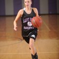 Fayetteville guard Emily Smith brings the ball upcourt while participating in a drill during practic...