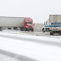 Northbound traffic on U.S. Interstate 540 stalled after two tractor trailers jackknifed between Stat...