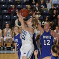 Springdale Har-Ber sophomore post Caroline Eubanks scores against Rogers High in the second half Tue...