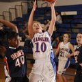 Springdale George’s Brittany Jurgens shoots as Southwest’s Baly Taylor defends in the second quarter...