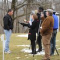 Washington County Sheriff Tim Helder answers questions at the site of a plane crash Saturday, Feb. 6...