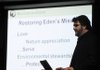 Peter Illyn, founder of Restoring Eden: Christians for Environmental Stewardship, speaks at the Mount Sequoyah Conference and Retreat Center in Fayetteville on Wednesday.
