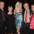 The Jones Center’s Big Night co-chairmen Brian Crowne, left, and John Ervin, second from right, enjo...