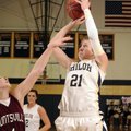  Shiloh Christian junior post Lindsey Roe shoots over Huntsville sophomore Kirbie Cain in the first ...