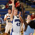  Rogers High junior forward Graham Parker shoots over Fort Smith Southside junior forward Cameron Ad...