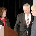 BID FOR CONGRESS - Rogers Mayor Steve Womack and wife Terri, left, take the podium Friday to announc...