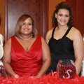 Yvonne Bland, from left, Kennetta Wiggins, Shayna Frost and Dominica Fleming welcome guests to the C...