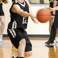 Bentonville Black’s Preston Skersick throws a pass Feb. 8 against Bentonville Gold in Bentonville.