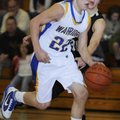 Springdale Central’s Collin Richardson drives past Bentonville Black’s Bryce Gilbert in the second h...