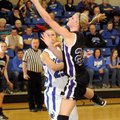 Fayetteville senior Sierra Shipley shoots over Rogers High senior forward Jazmin Coultas during the ...