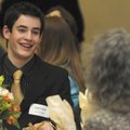  Jonathan Steiger, left, of Bentonville, talks Wednesday with NorthWest Arkansas Community College’s...