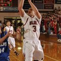  Springdale High junior guard Shelton Baird 
shoots over Rogers High senior forward Casey Caton in ...