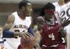 Auburn’s Tay Waller (left) drives by Arkansas’ Courtney Fortson (4) in the first half of the Tigers’ 92-83 victory over Arkansas on Saturday in Auburn, Ala. Waller ha a season-high 29 points, hitting 7 of 10 three-pointers.