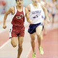 Springdale’s Gabe Gonzalez, left, pulls ahead of Little Rock Catholic’s Alex Chaffin at the tape to ...
