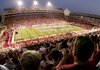 The stands at Reynolds Razorback Stadium are packed for a 2004 Razorbacks home football game. Ticket prices for conference games are going up this 2010 season, the university has announced.