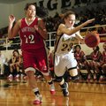  Bentonville’s Erin Reardon, right, is tripped up by Fort Smith Northside’s Jacquelyn Myers during a...