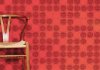 Twenty2's Maxwell wallpaper (shown in bright grenadine) features uniform dots made of string.