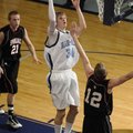 Springdale Har-Ber Matt Toomer shoots over Springdale High Evan Johnson in the second half Friday.