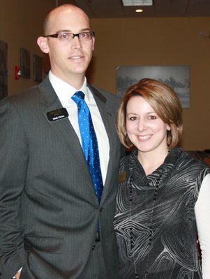 
                               
                                  Photo by Carin Schoppmeyer&mdash;
                               
                           
                           Matt Hicks and Tiphany Hall enjoy the Feb. 23 United Way Generation Give reception.