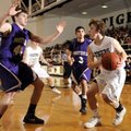 STAFF PHOTO MARC F. HENNING 
Bentonville’s Grant Higgins, right, looks to pass the ball under press...