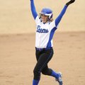 STAFF PHOTO ANDY SHUPE 
Rogers High junior Kelsey Goodwin celebrates a three-run home run in the se...