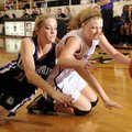 STAFF PHOTO MARC F. HENNING 
Bentonville’s Madison Byford, right, battles for a loose ball with Fay...